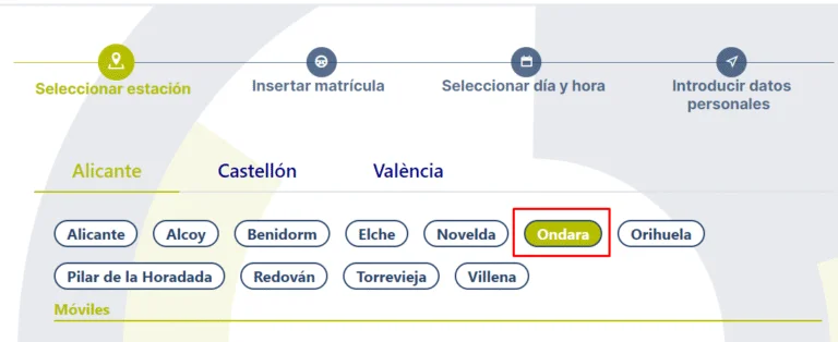 seleccionar itv elche
